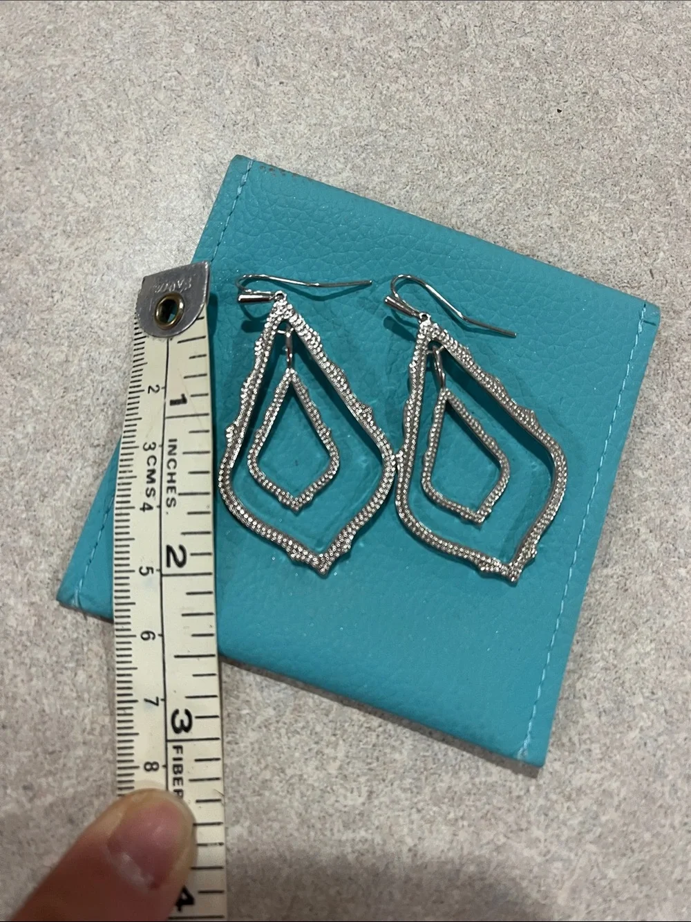 Kendra Scott Silver Open Teardrop Dangle Earrings - Women Jewelry